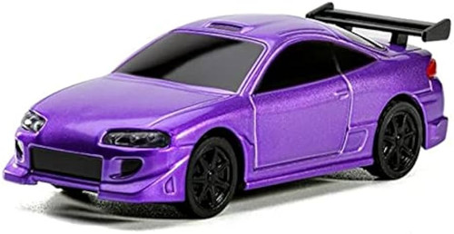 RC 1/76 Micro Car MITSUBISHI ECLIPSE w/ LED Lights -PURPLE-