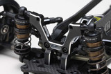 The front shock tower is equipped with special parts that have been cut to the limit. It contributes to the weight reduction of the front.