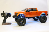 RC 1/10 FORD F250 Lifted Pick Up 4X4 KG1 Truck *RTR* -ORANGE- Upgraded