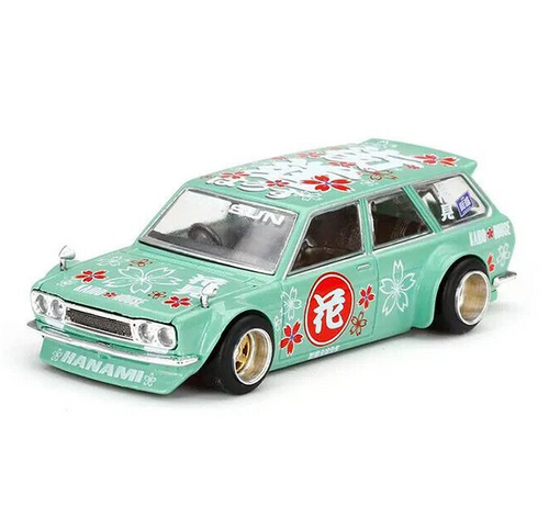 Mini GT 1/64 Die Cast DATSUN 510 WAGON Hanami Kaido House Model Car - TEAL -