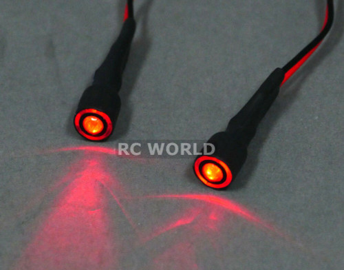 RC LED 10mm HALO LED Headlights - RED Center - RED HALO - 2 BULBS-