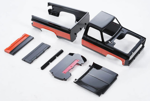 FMS 1/18 CHEVY K10 Body Shell -BLACK/RED-