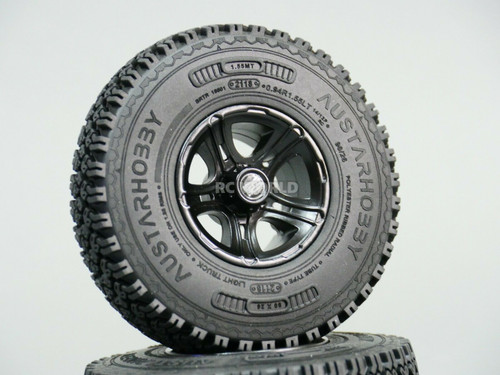 1/10 TRUCK RIMS 1.55" Aluminum Wheel W/ Matching TIRES 90X26mm (4pcs) 