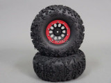 For Axial 2.2 Rock CRAWLER Beadlock Wheels & TIres 140mm 5.5" -Set Of 4- RED