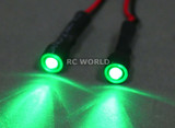 RC LED 10mm HALO LED Headlights - GREEN Center - GREEN HALO - 2 BULBS-