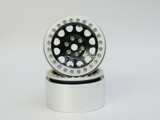 1/10 Truck Wheels 2.2  Metal RIMS V2 Beadlock  BLACK/SILVER Rings