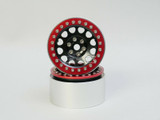 1/10 Truck Wheels 2.2  Metal RIMS V2 Beadlock  BLACK/RED Rings