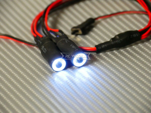 RC LED 10mm HALO LED Headlights - WHITE Center - WHITE HALO - W/ Switch