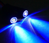 RC LED 10mm HALO LED Headlights - BLUE Center - WHITE HALO - 2 BULBS-