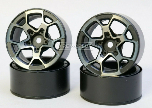 1/10 Scale Metal TRUCK WHEELS 1.9 Beadlock Rims - JEEP STYLE - 4pcs