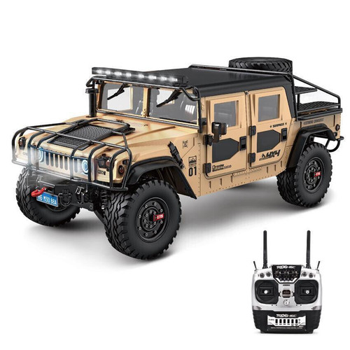 RC 1/10 HUMMER 4X4 Truck Full Option Pro 2-Speed/Sounds/LED/Smoke *RTR* Desert