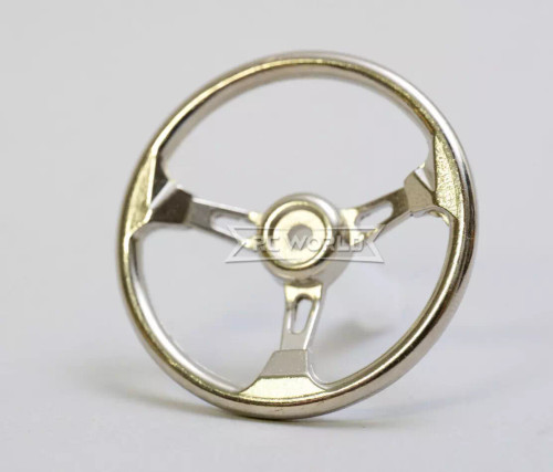 RC 1/10 Scale STEERING WHEEL Sport Metal 39mm -SILVER-