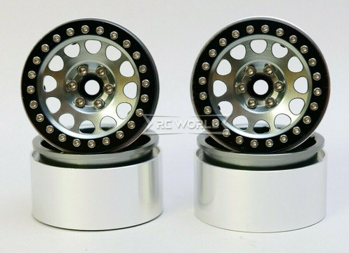 1/10 Truck Wheels 2.2 Metal RIMS V2 Beadlock GUN METAL/Black Rings