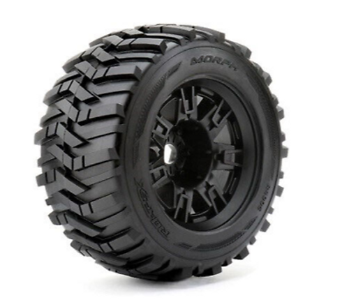 Trigger 1/8 Racing WHEELS & TIRES Off-Road Tread (2PC) -BLACK -