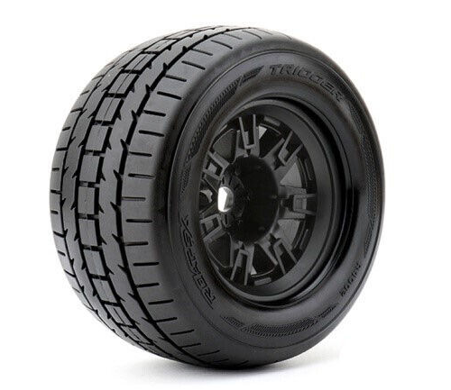 Trigger 1/8 Racing WHEELS & TIRES Street Tread (2PC)  -BLACK -